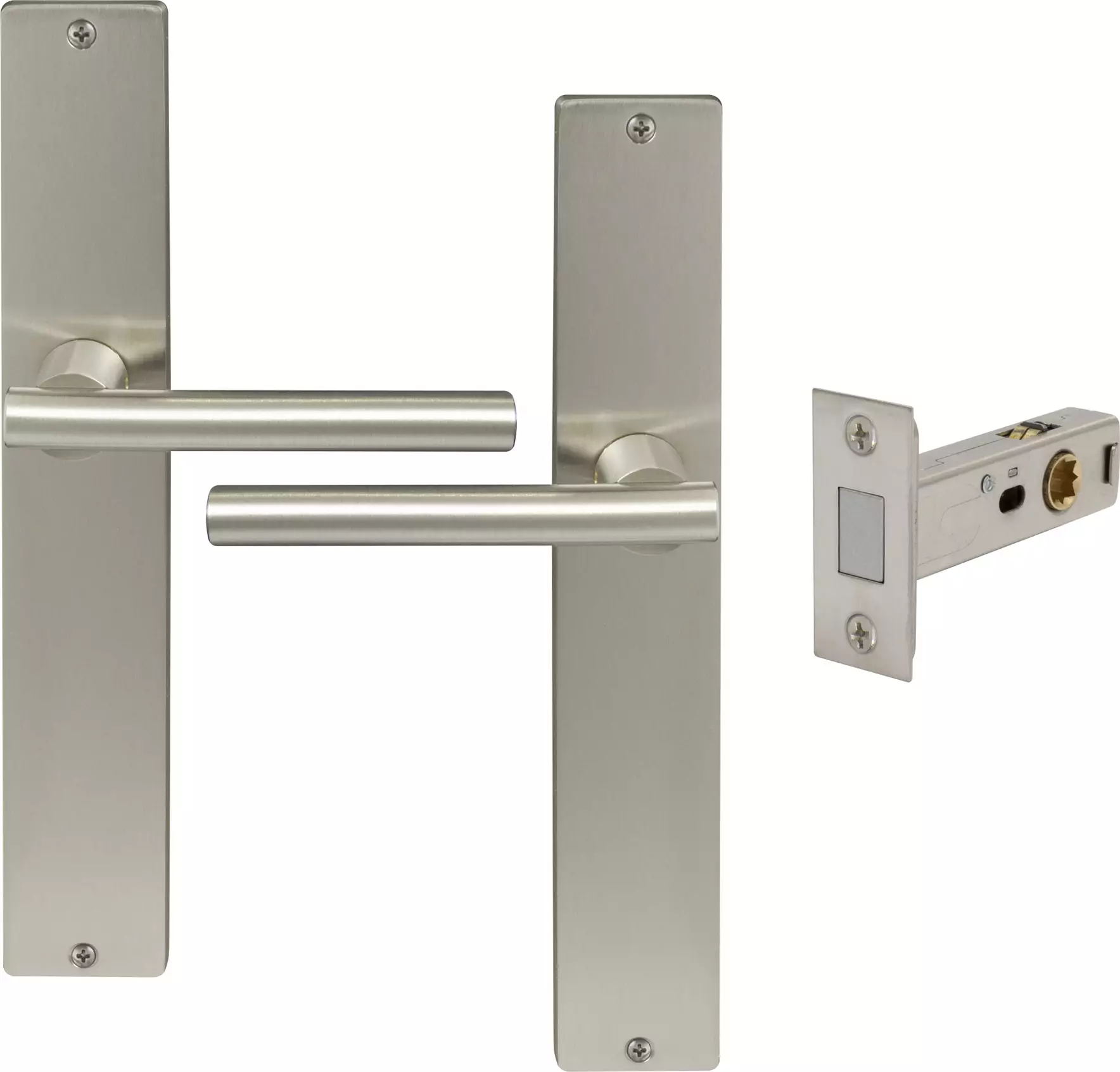 Charleston Longplate Square Passage Set - Magn. Latch - BN