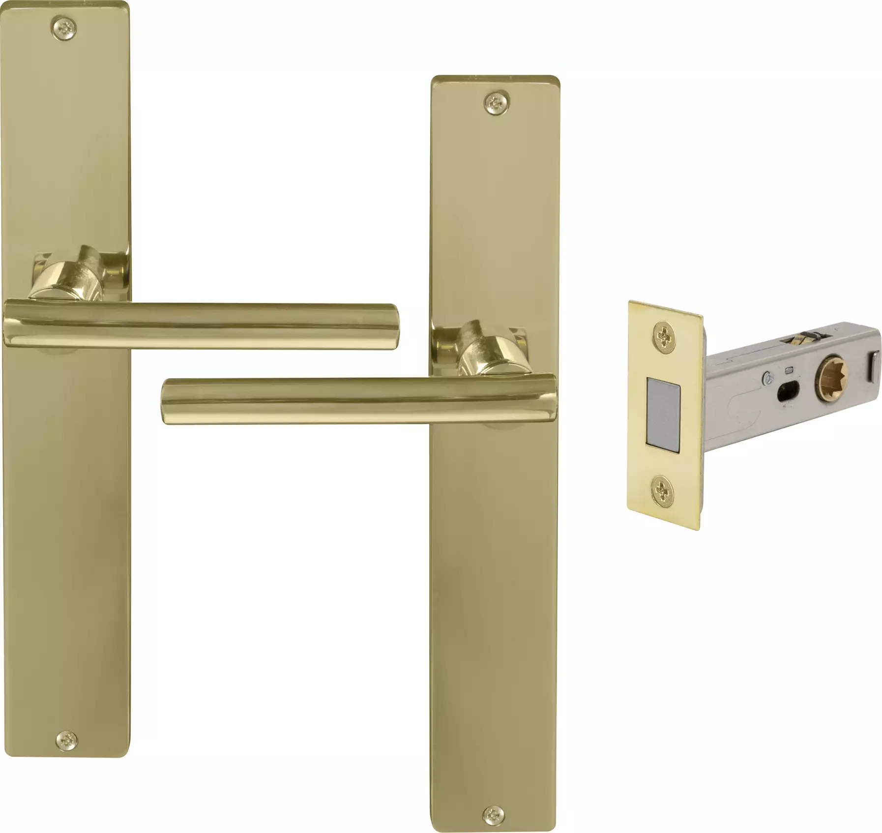 Charleston Longplate Square Passage Set - Magn. Latch - PB