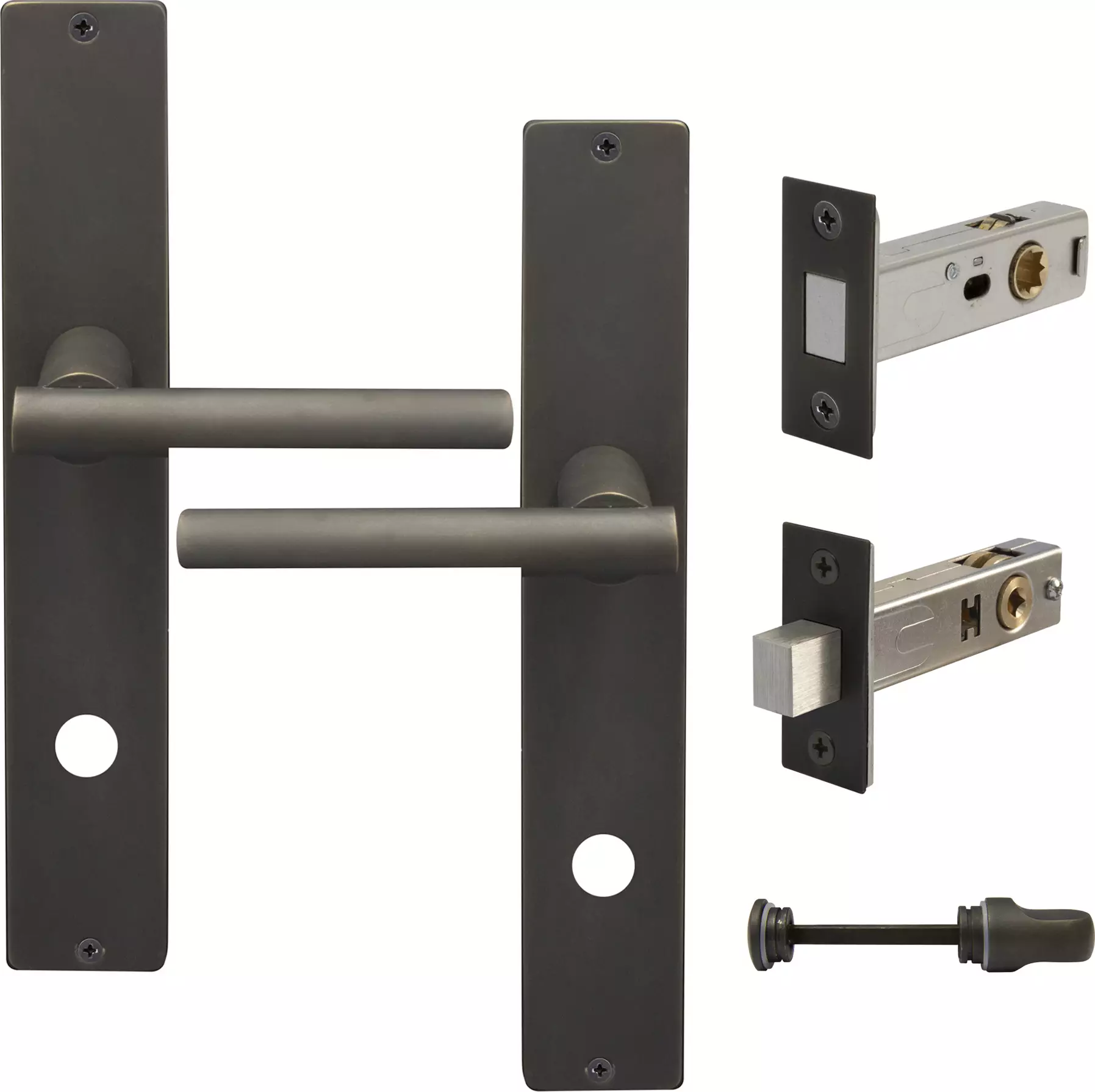 Charleston Longplate Square Privacy Set - Magn. Latch - DRB