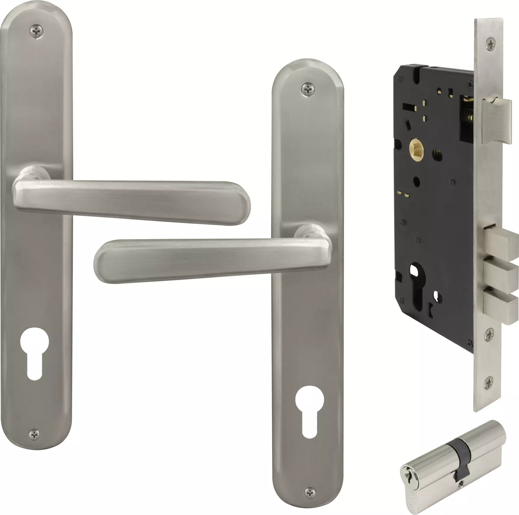 Villa Oval Longplate Entrance Set E85 - Key/Key - BN