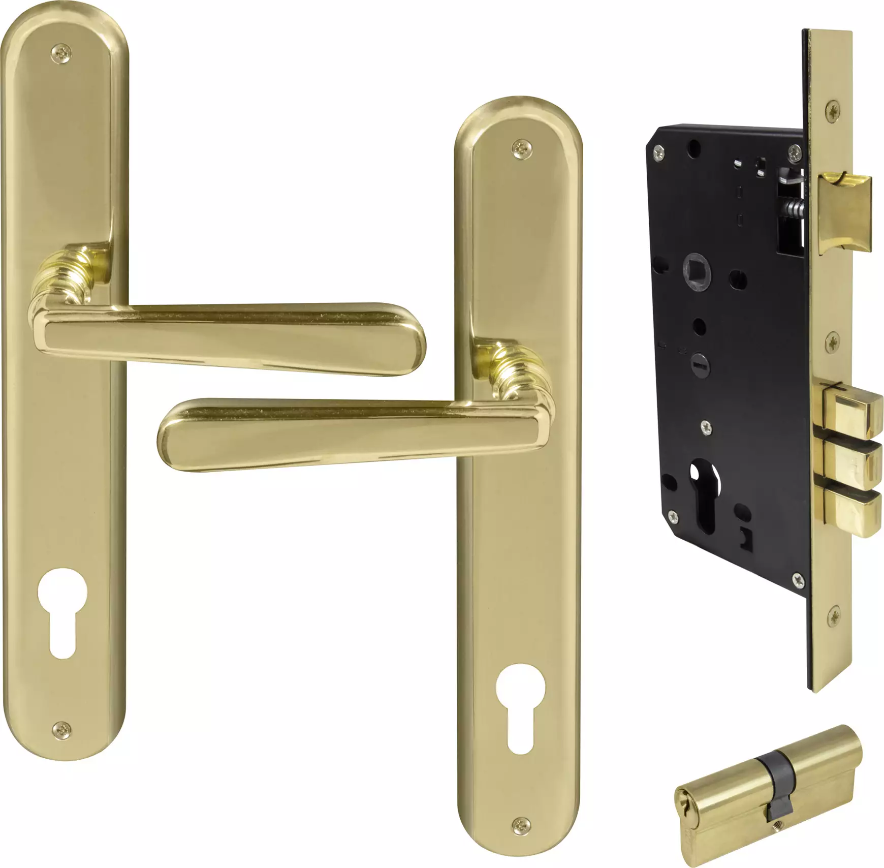 Villa Oval Longplate Entrance Set E85 - Key/Key - PB