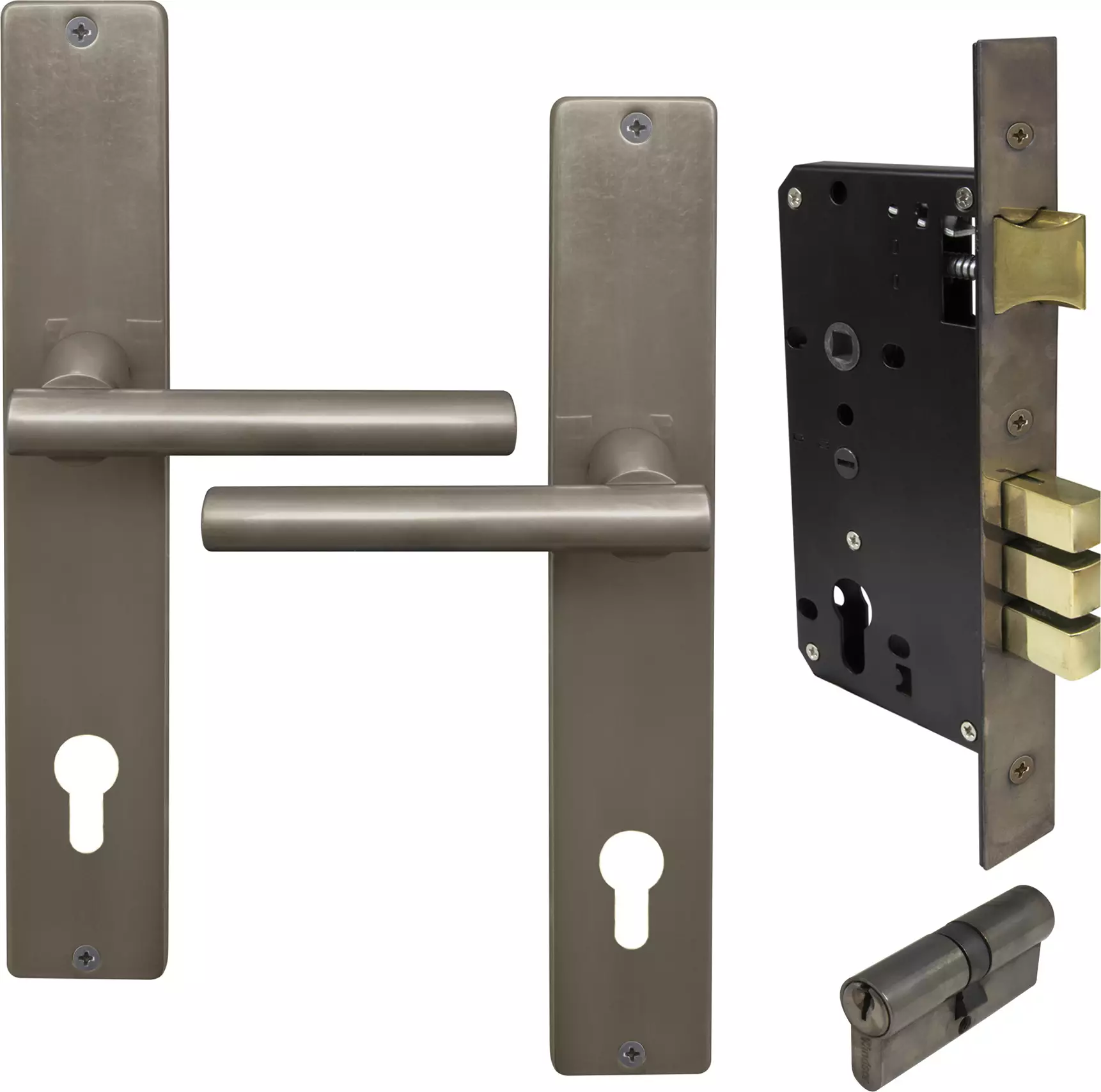 Charleston Square Longplate Entrance Set E85 - Key/Key - NB