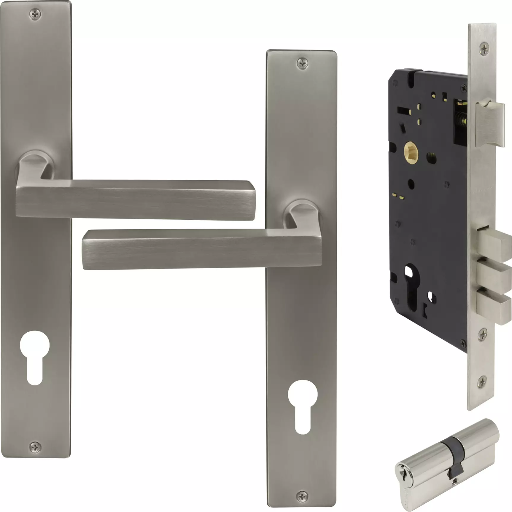 Federal Square Longplate Entrance Set E85 - Key/Key - BN