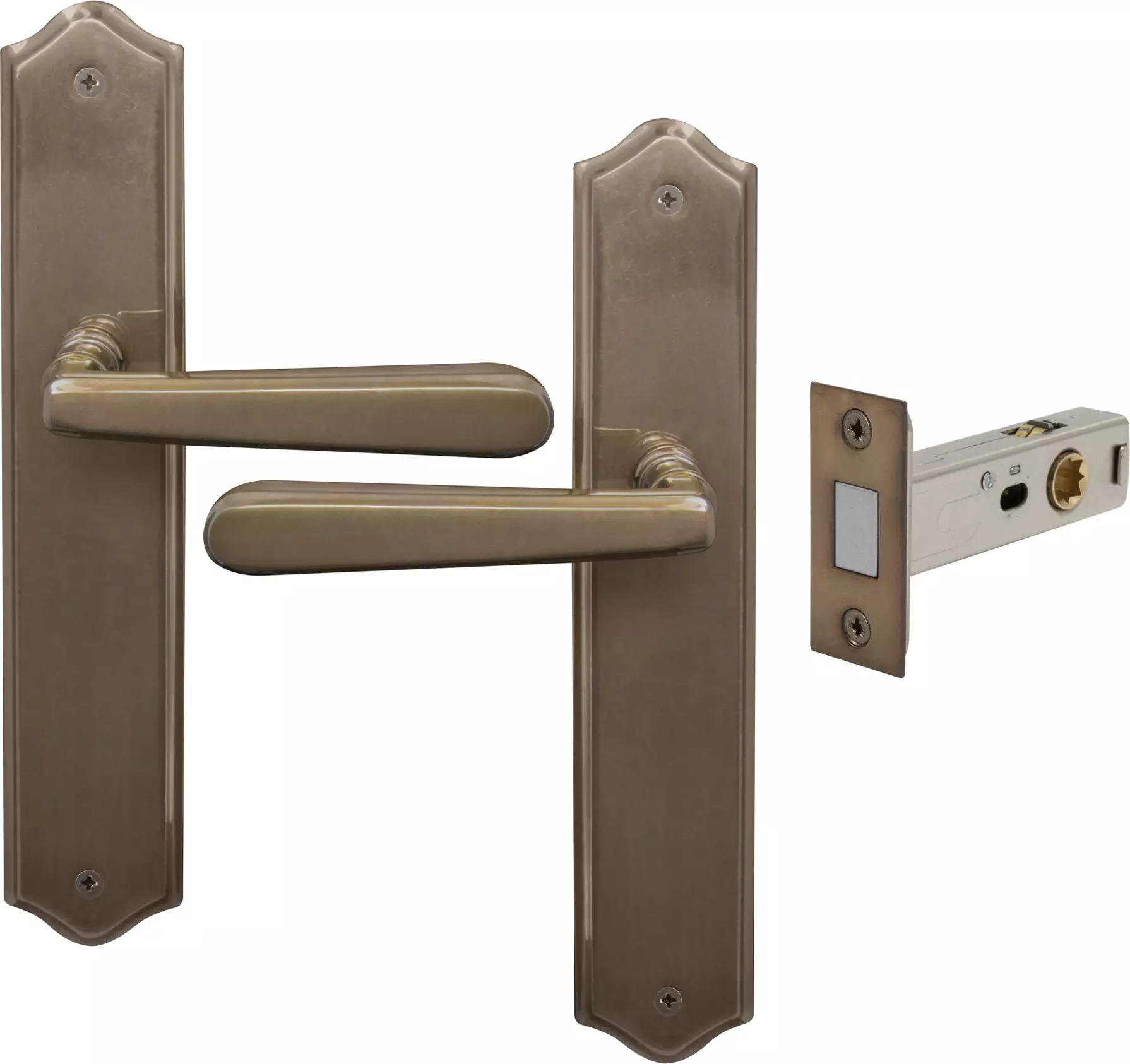 Villa Longplate Traditional Passage Set - Magn. Latch - AB