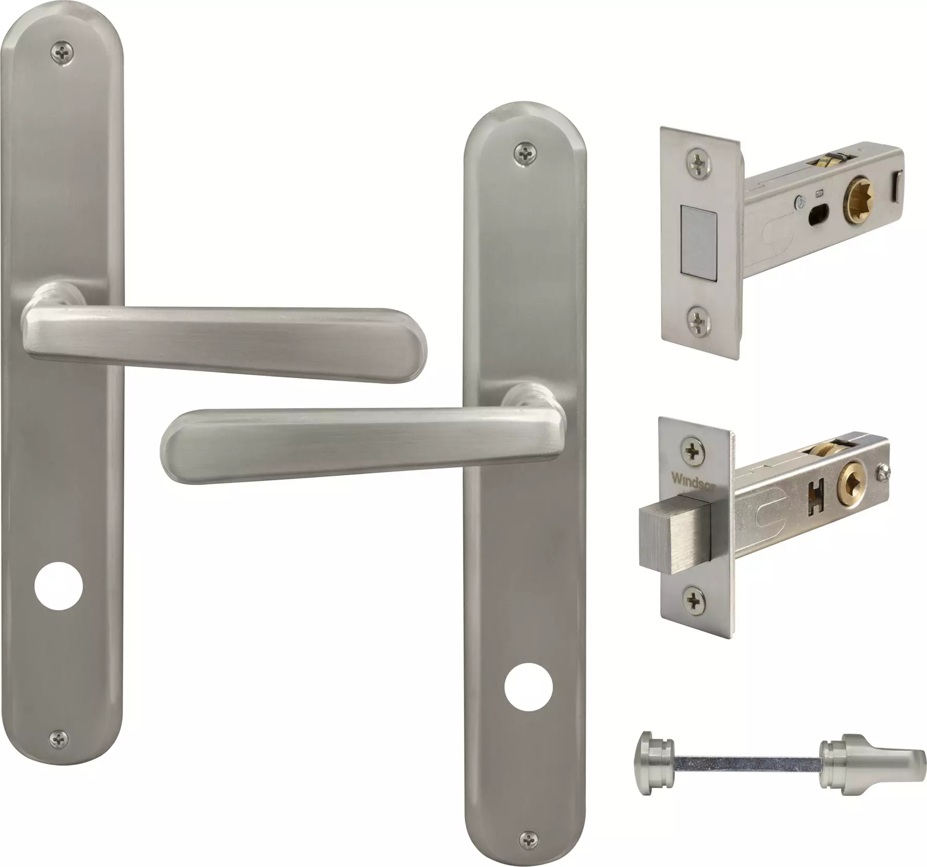 Villa Longplate Oval Privacy Set - Magn. Latch - BN