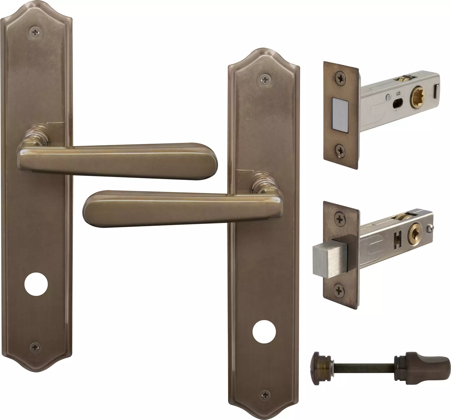 Villa Longplate Traditional Privacy Set - Magn. Latch - AB