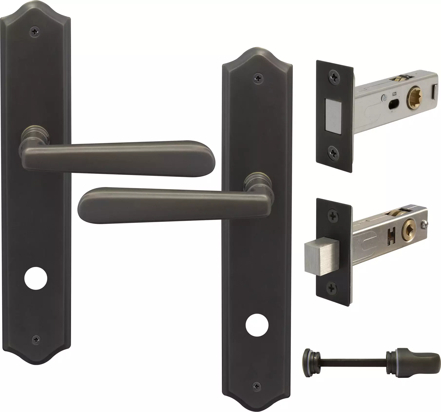 Villa Longplate Traditional Privacy Set - Magn. Latch - DRB