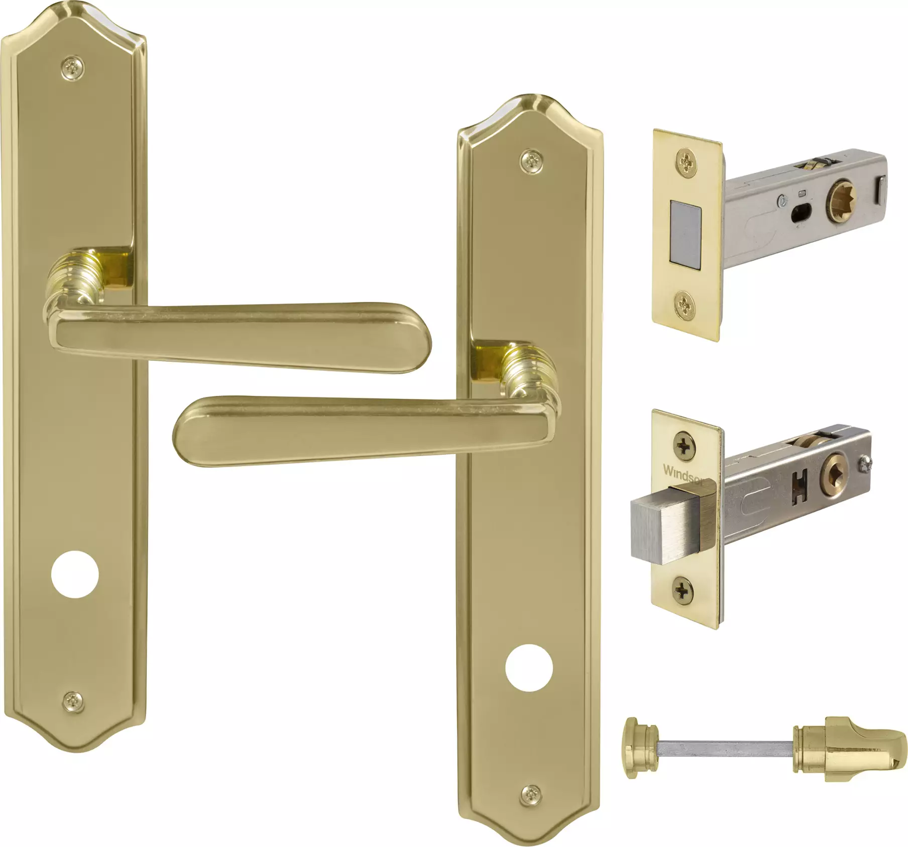 Villa Longplate Traditional Privacy Set - Magn. Latch - PB