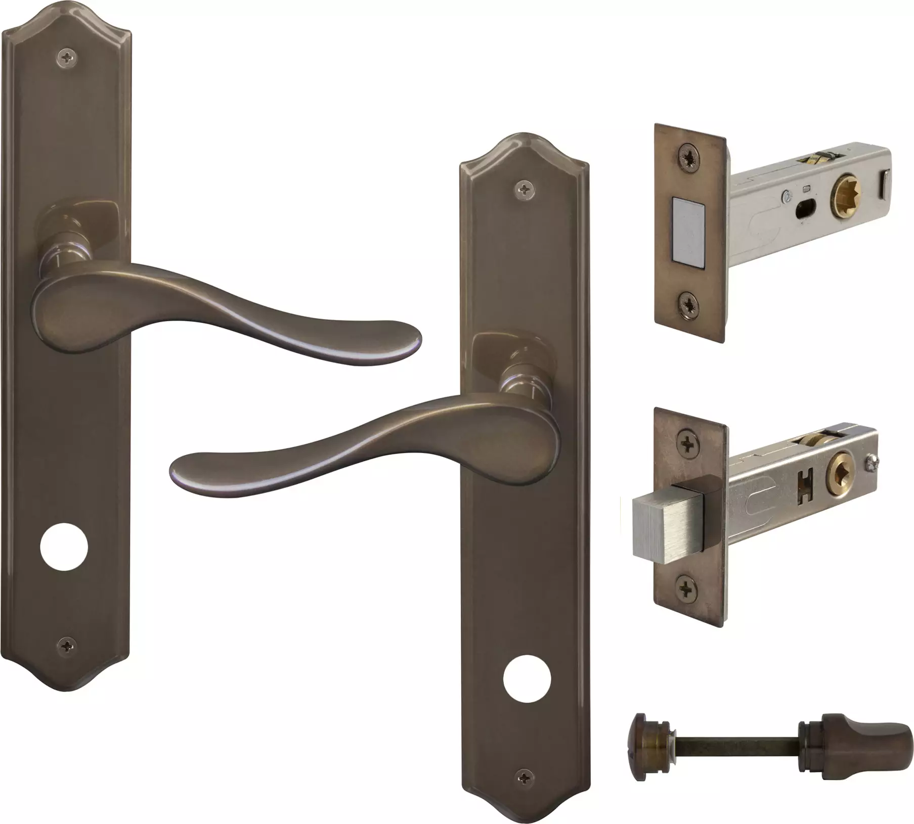 Haven Longplate Traditional Privacy Set - Magn. Latch - AB