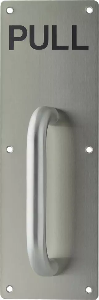 Engraved PULL Handle On Plate - 300 x 100mm - SS Engraved PULL Handle On Plate - 300 x 100mm - SS