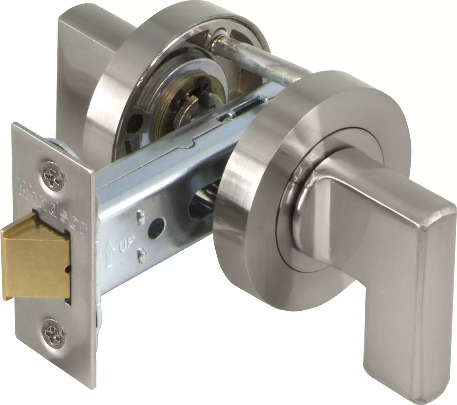 Mini Lever Latch Set - 60mm B/set - Round Rose - BN