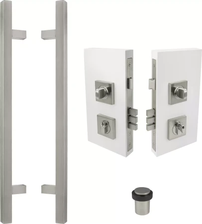 25mm Sq 600mm Pull + Lock + Stop Combo Set - PC