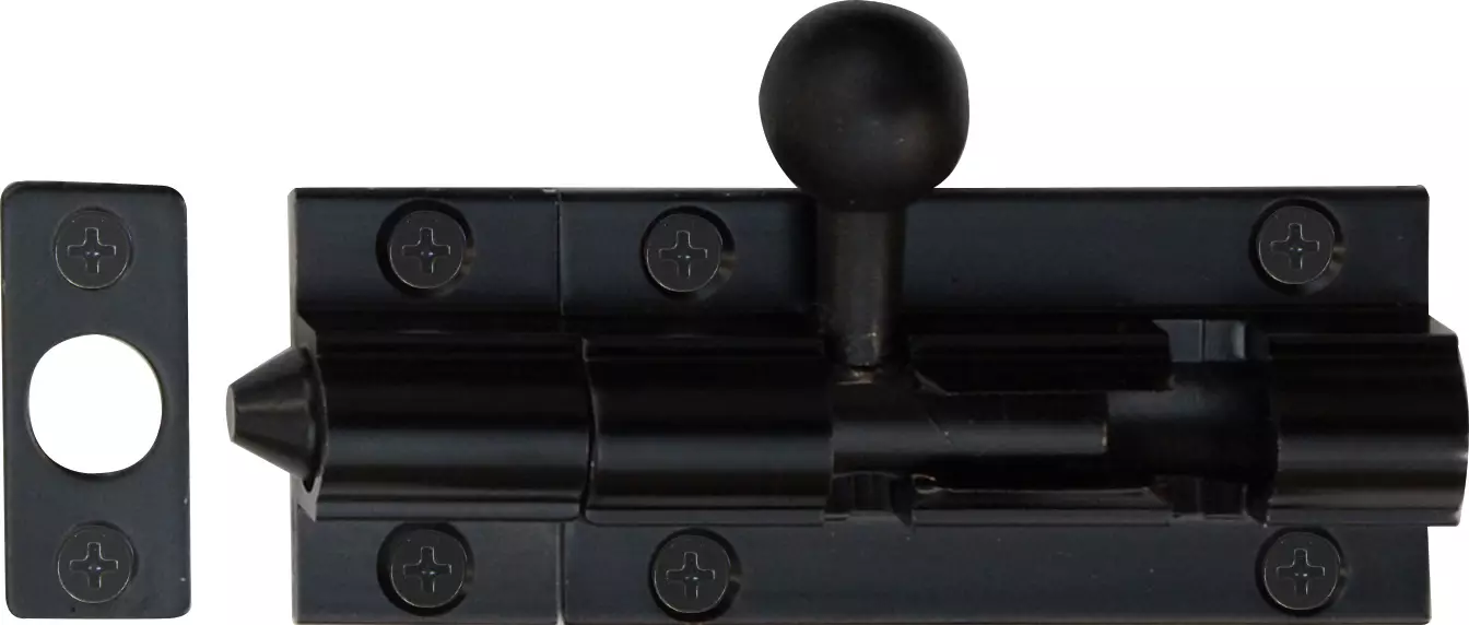 Straight Barrel Bolt - 50mm - BLK