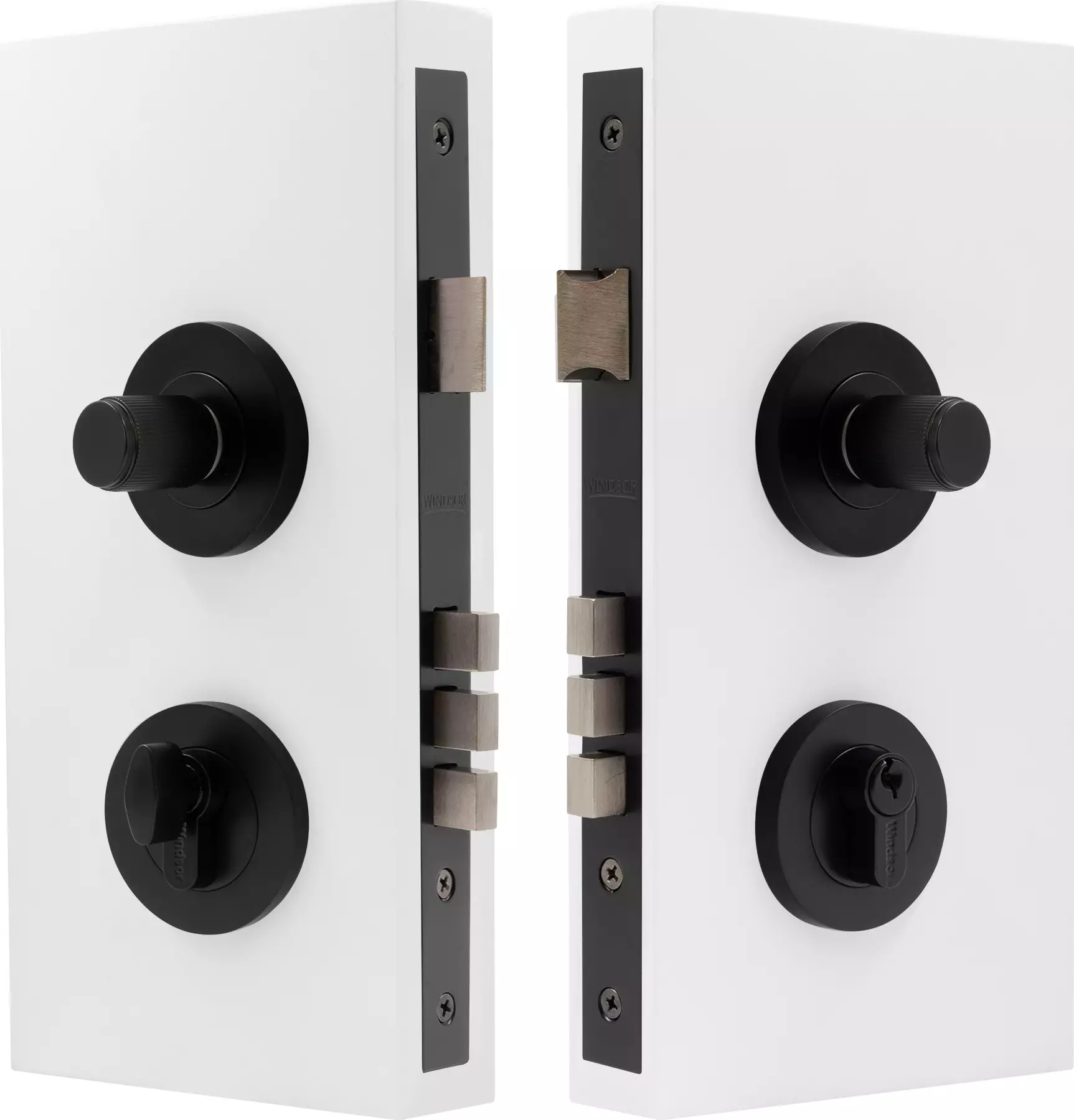 NIDO - Double Turn Lock Kit - Linear Knurl - BLK