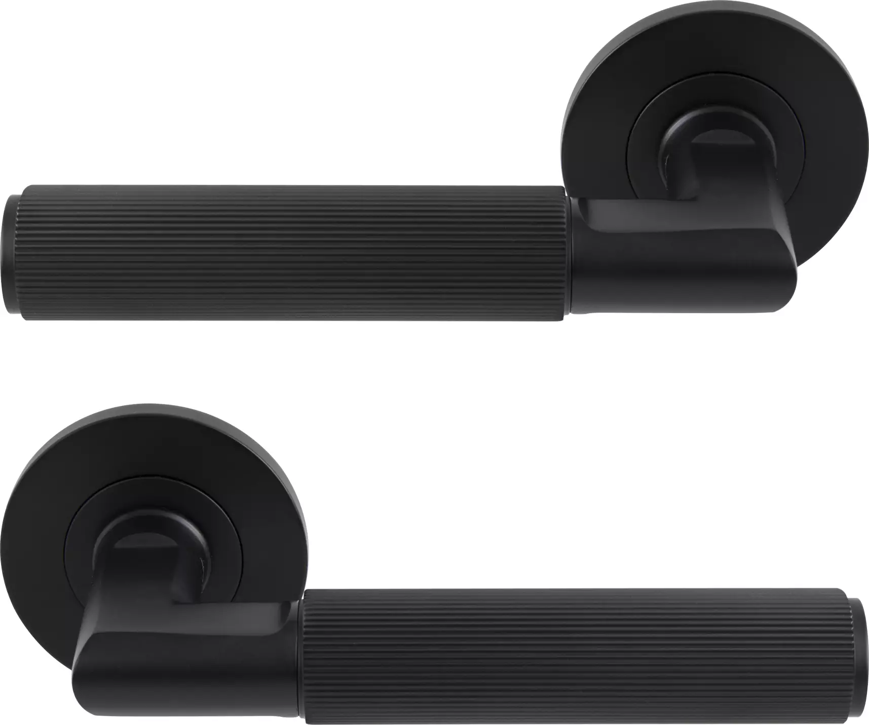 NIDO - Lumina Rose Lever Set - Linear Knurl - BLK