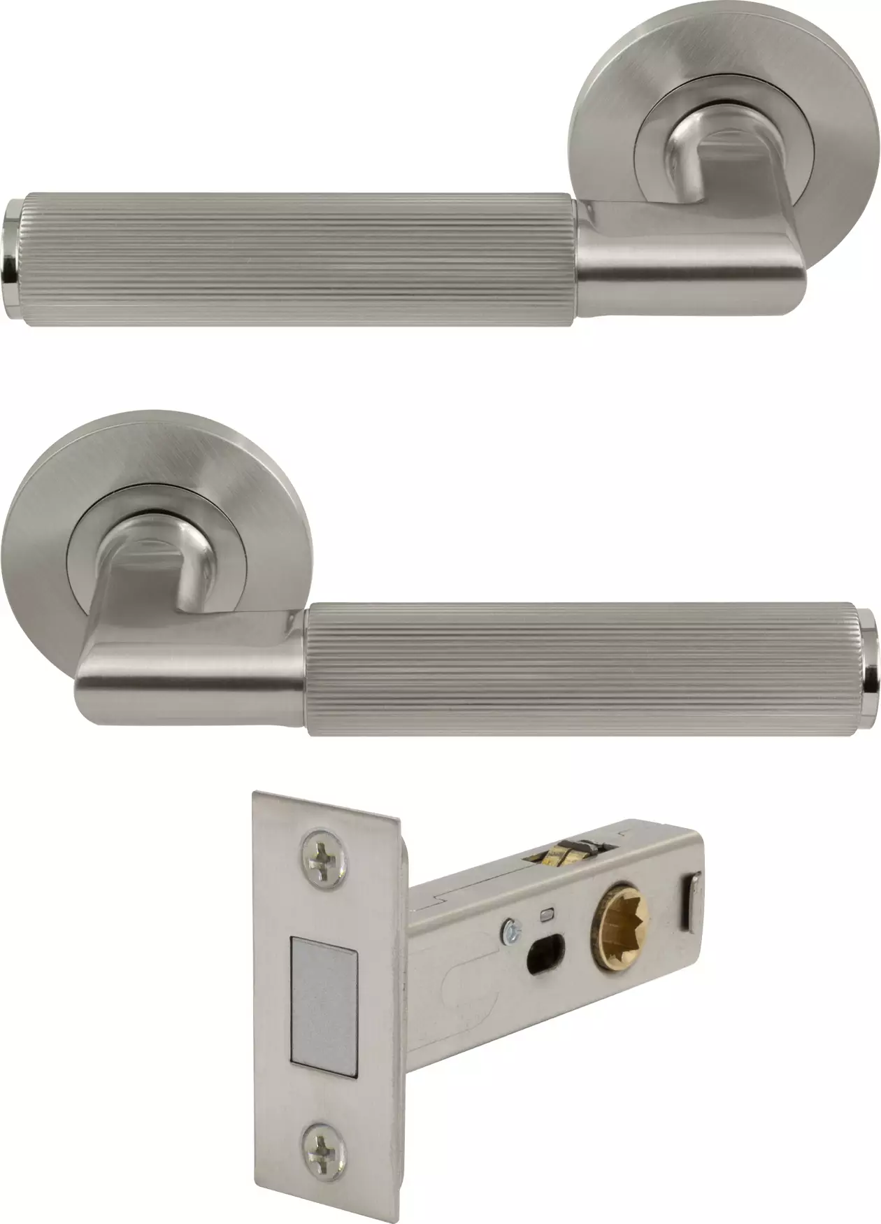 NIDO - Lumina Rose Passage Set - Magn. Latch - Linear Knurl - BN