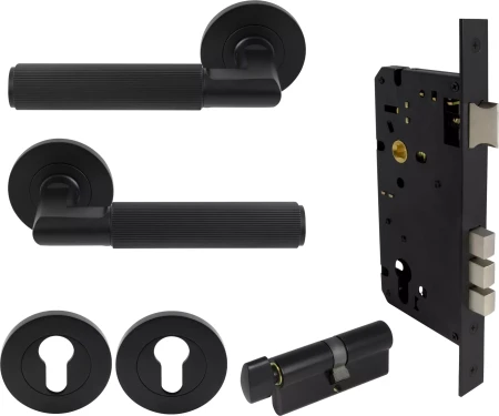 NIDO - Lumina Rose Entrance Set - Linear Knurl - BLK