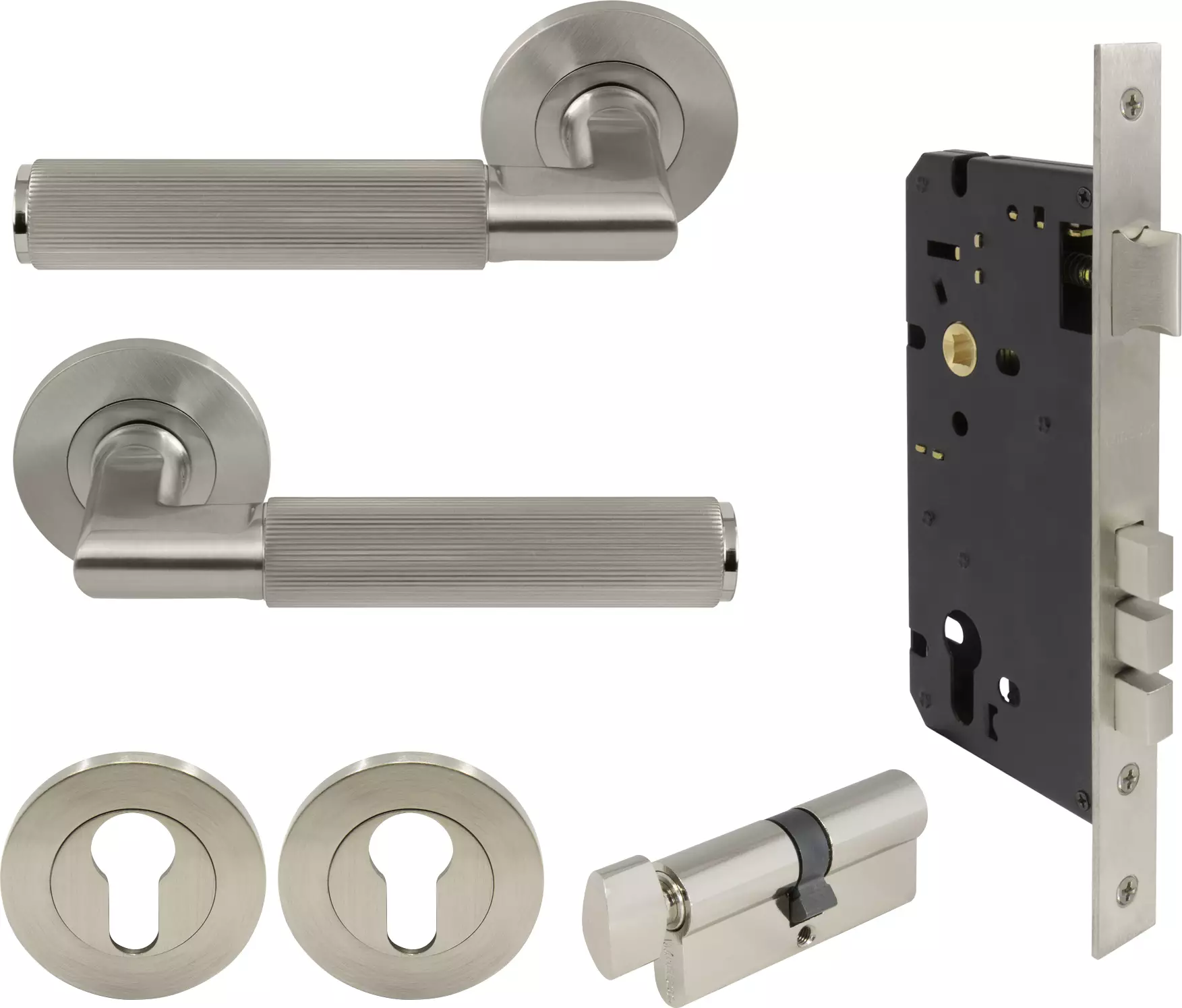 Lumina Rose Entrance Set  - K/T - Linear Knurl - BN