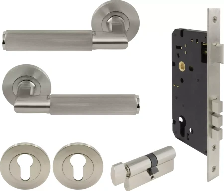 NIDO - Lumina Rose Entrance Set - Linear Knurl - BN