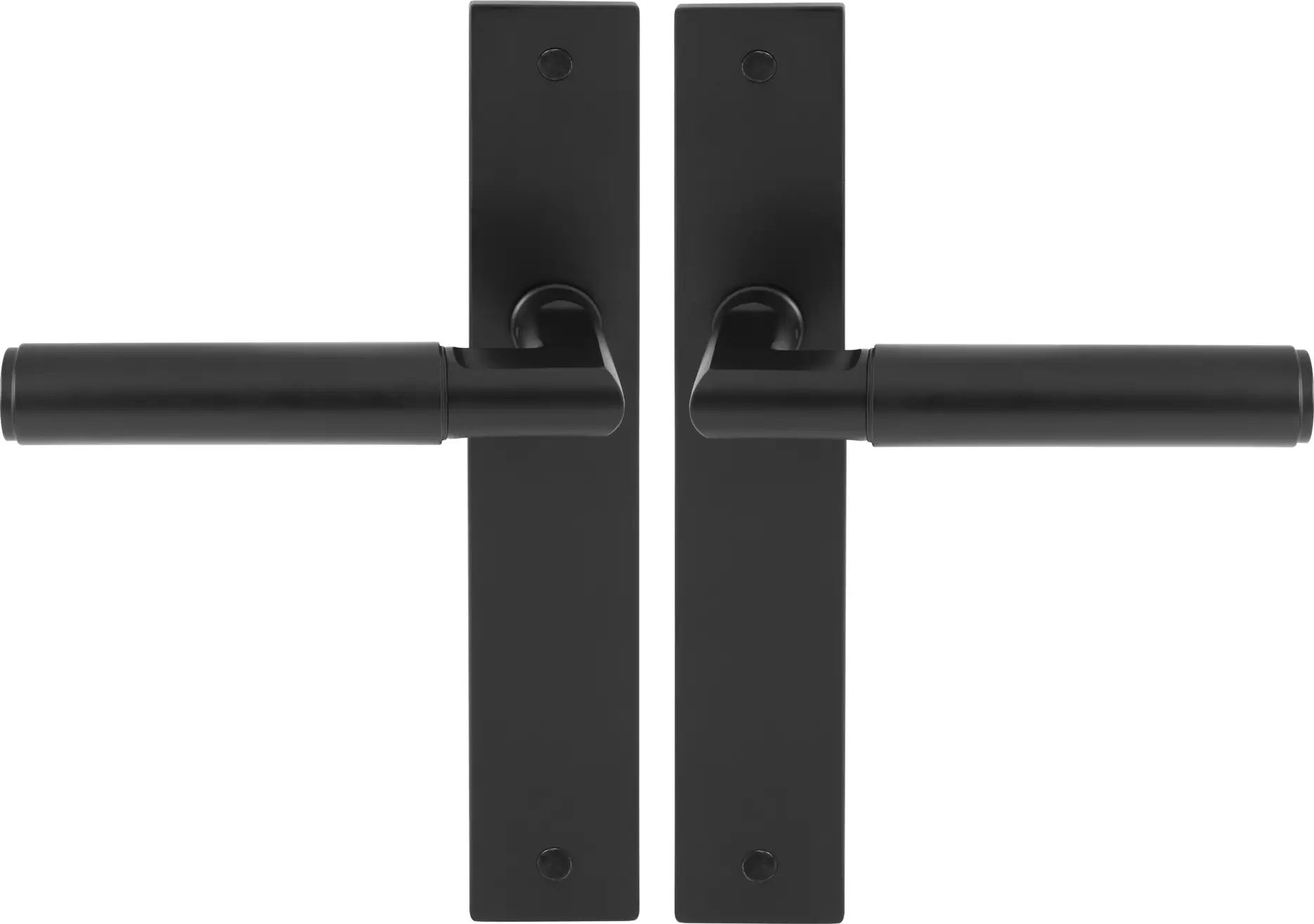 Lumina Longplate Lever Set - Plain - BLK