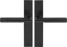Lumina Longplate Lever Set - Plain - BLK