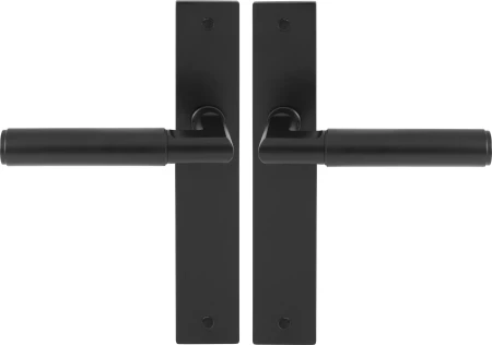 Lumina Longplate Lever Set - Plain - BLK