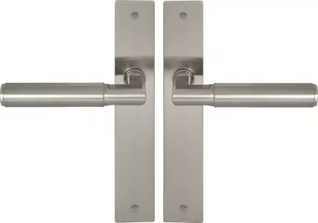 Lumina Longplate Lever Set - Plain - BN