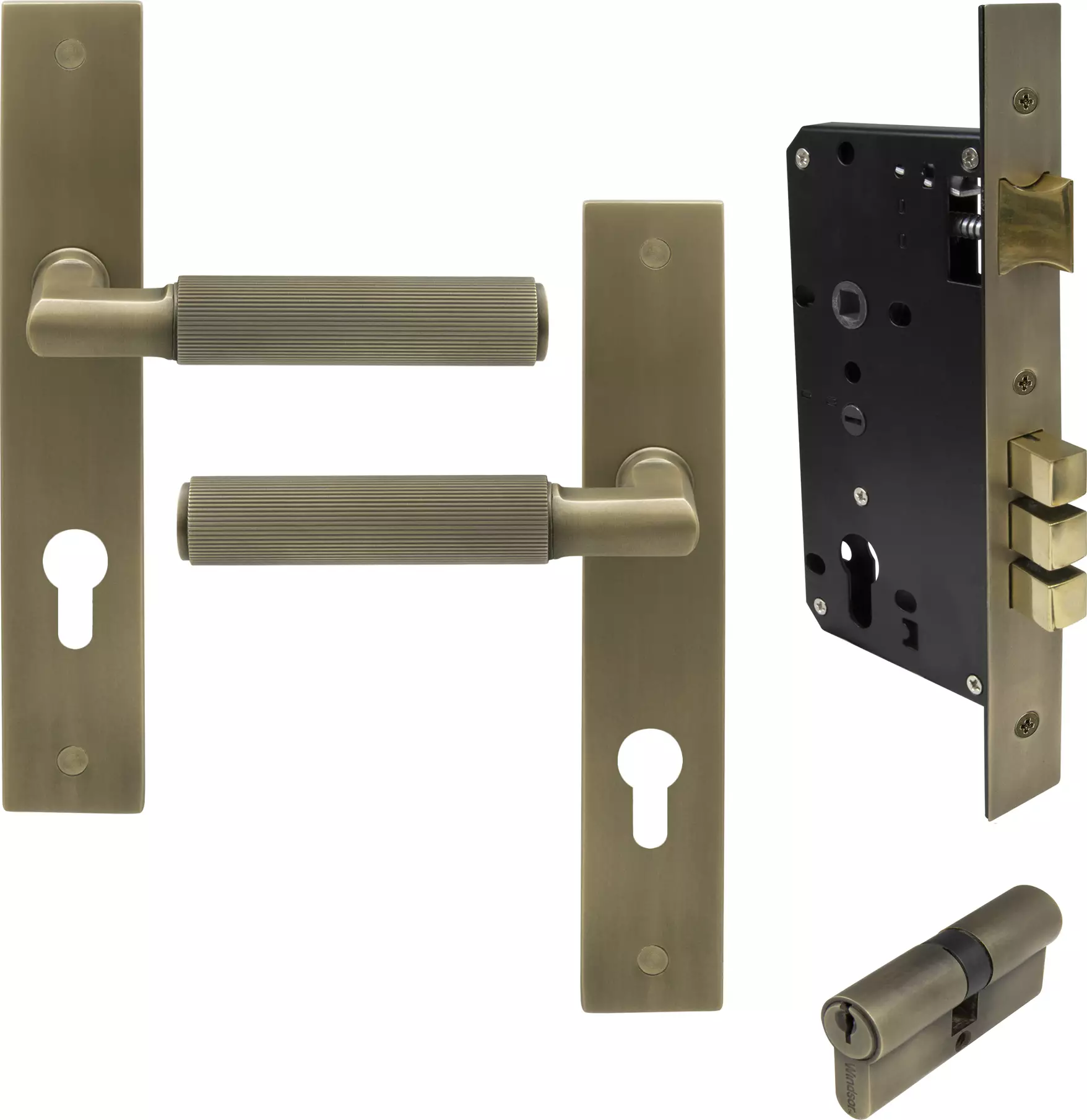 Lumina Longplate Entrance Set - K/K - Linear Knurl - RB