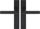 Lumina Longplate Lever Set - Linear Knurl - BLK