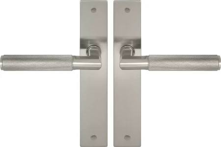 Lumina Longplate Lever Set - Diamond Knurl   - BN