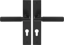 Lumina Longplate Euro Handles - Linear Knurl  - BLK