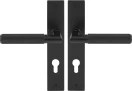 Lumina Longplate Euro Handles - Diamond Knurl   - BLK