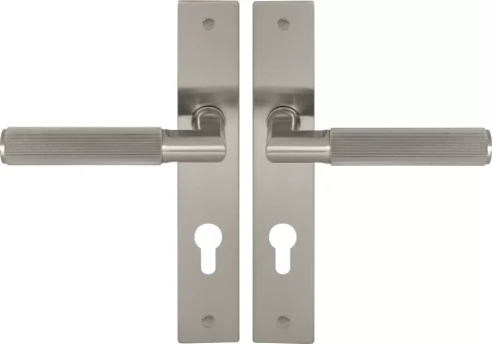 Lumina Longplate Euro Handles - Linear Knurl  - BN