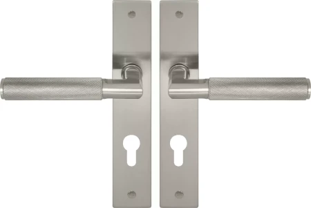 Lumina Longplate Euro Handles - Diamond Knurl   - BN
