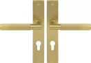 Lumina Longplate Euro Handles - Linear Knurl  - MSB