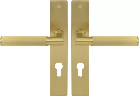 Lumina Longplate Euro Handles - Linear Knurl  - MSB