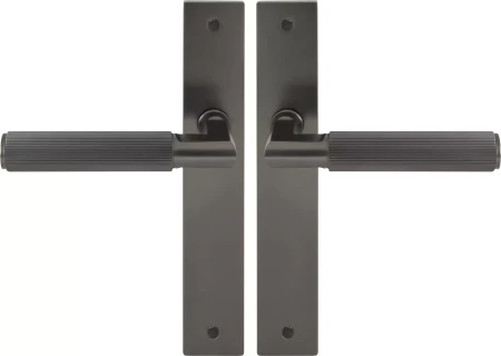Lumina Longplate Lever Set - Linear Knurl - GN