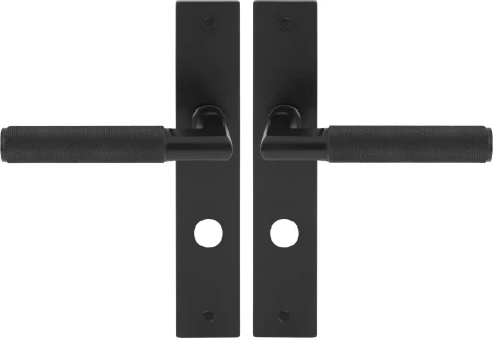 Lumina Longplate Privacy Handles - Diamond Knurl   - BLK