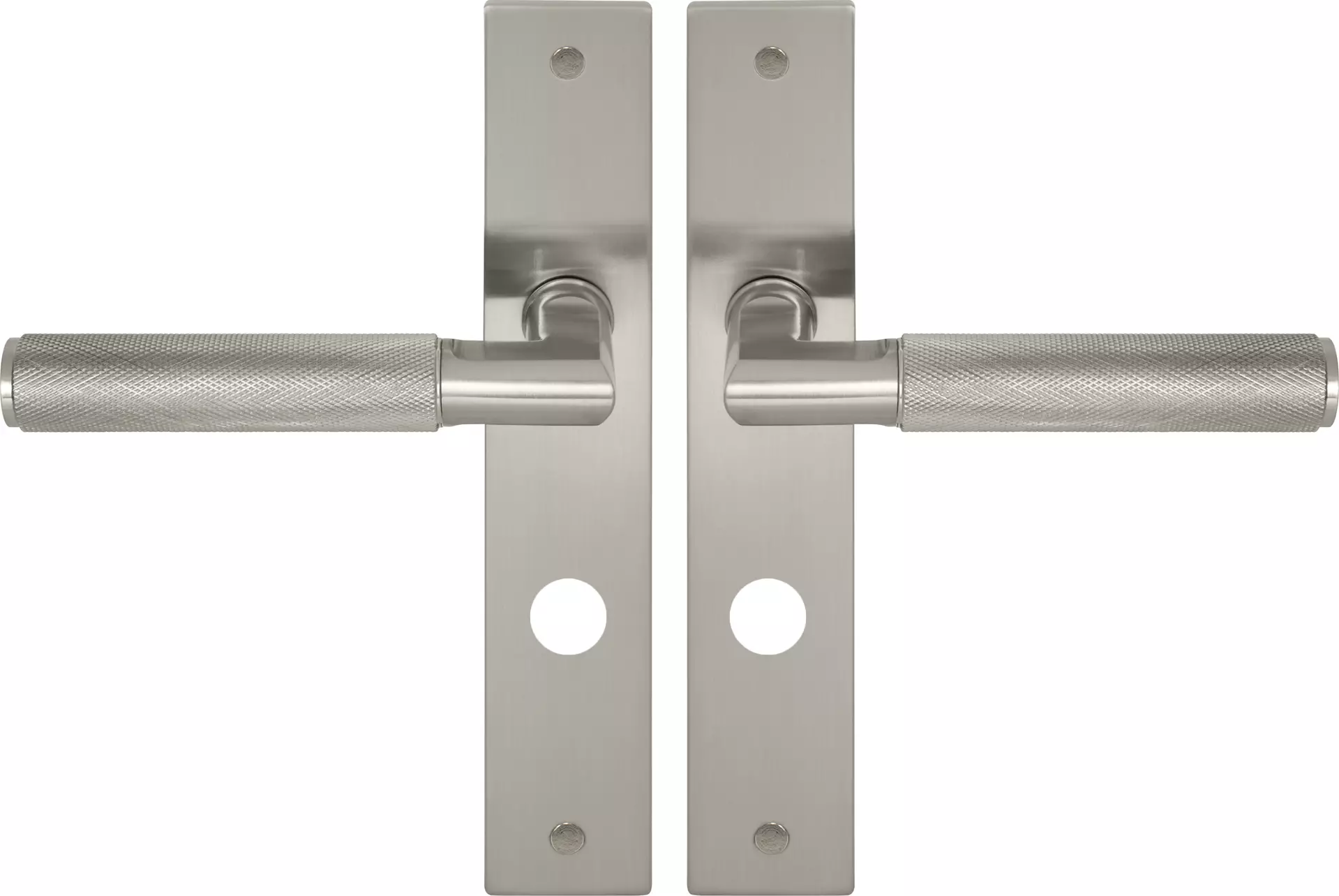 Lumina Longplate Privacy Handles - Diamond Knurl   - BN