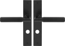 Lumina Longplate Privacy Handles - Linear Knurl - BLK