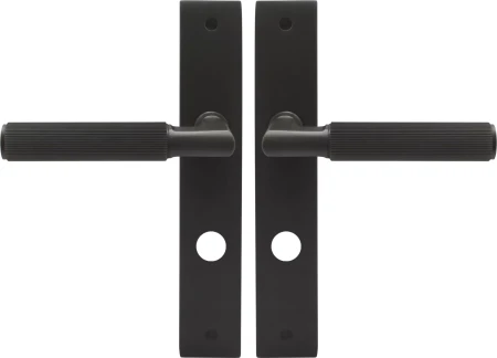 Lumina Longplate Privacy Handles - Linear Knurl - DRB