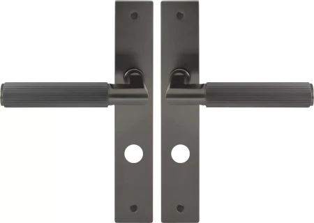 Lumina Longplate Privacy Handles - Linear Knurl - GN
