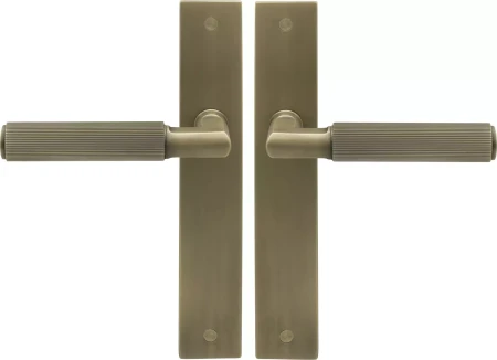 Lumina Longplate Lever Set - Linear Knurl - RB