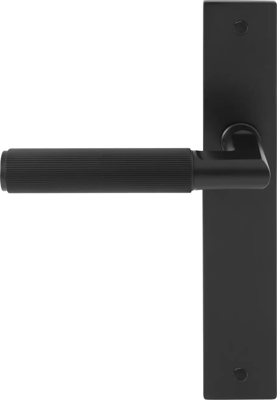 Lumina Longplate Dummy Lever RH - Linear Knurl - BLK