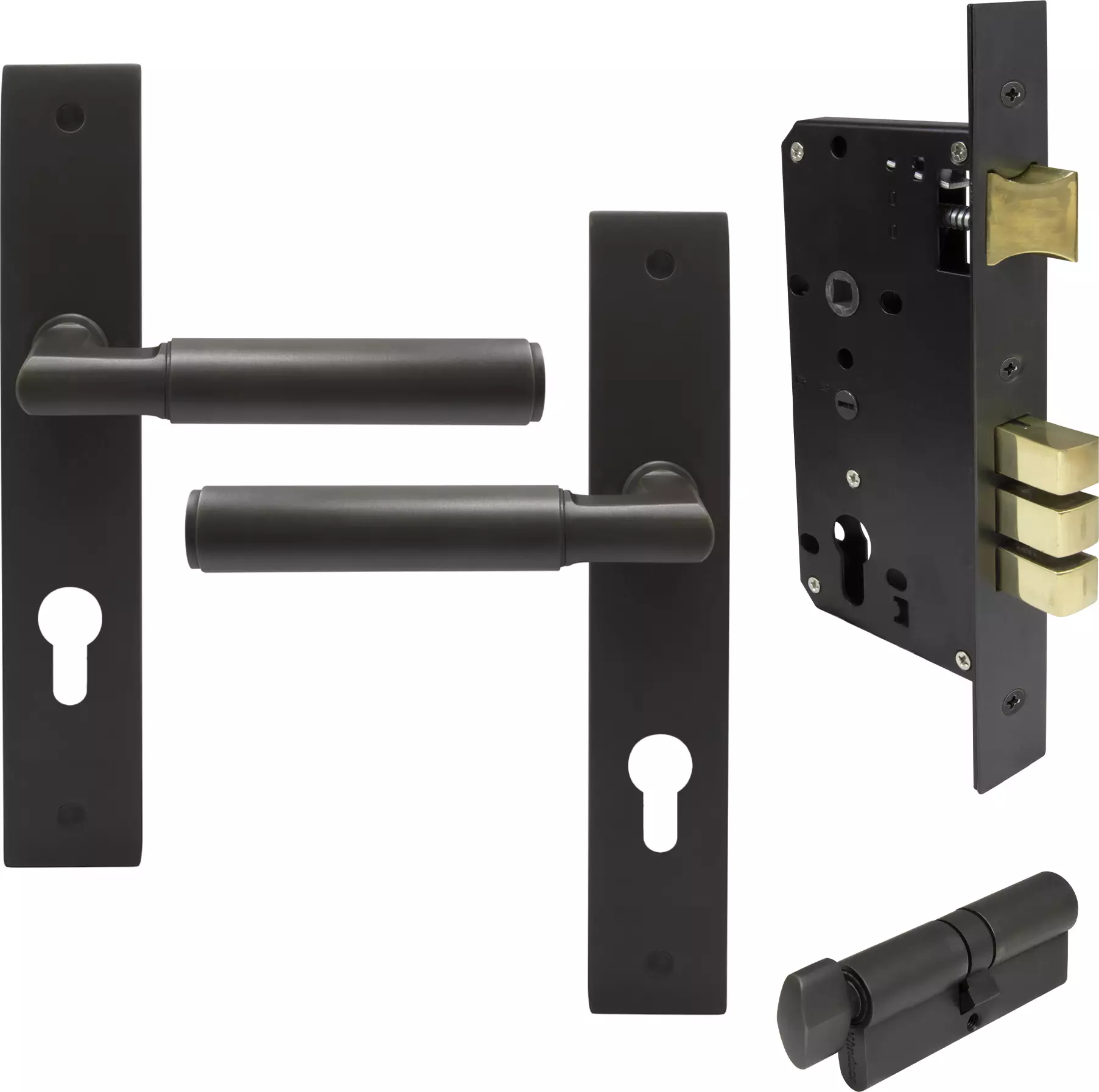 Lumina Longplate Entrance Set - K/T - Plain - DRB