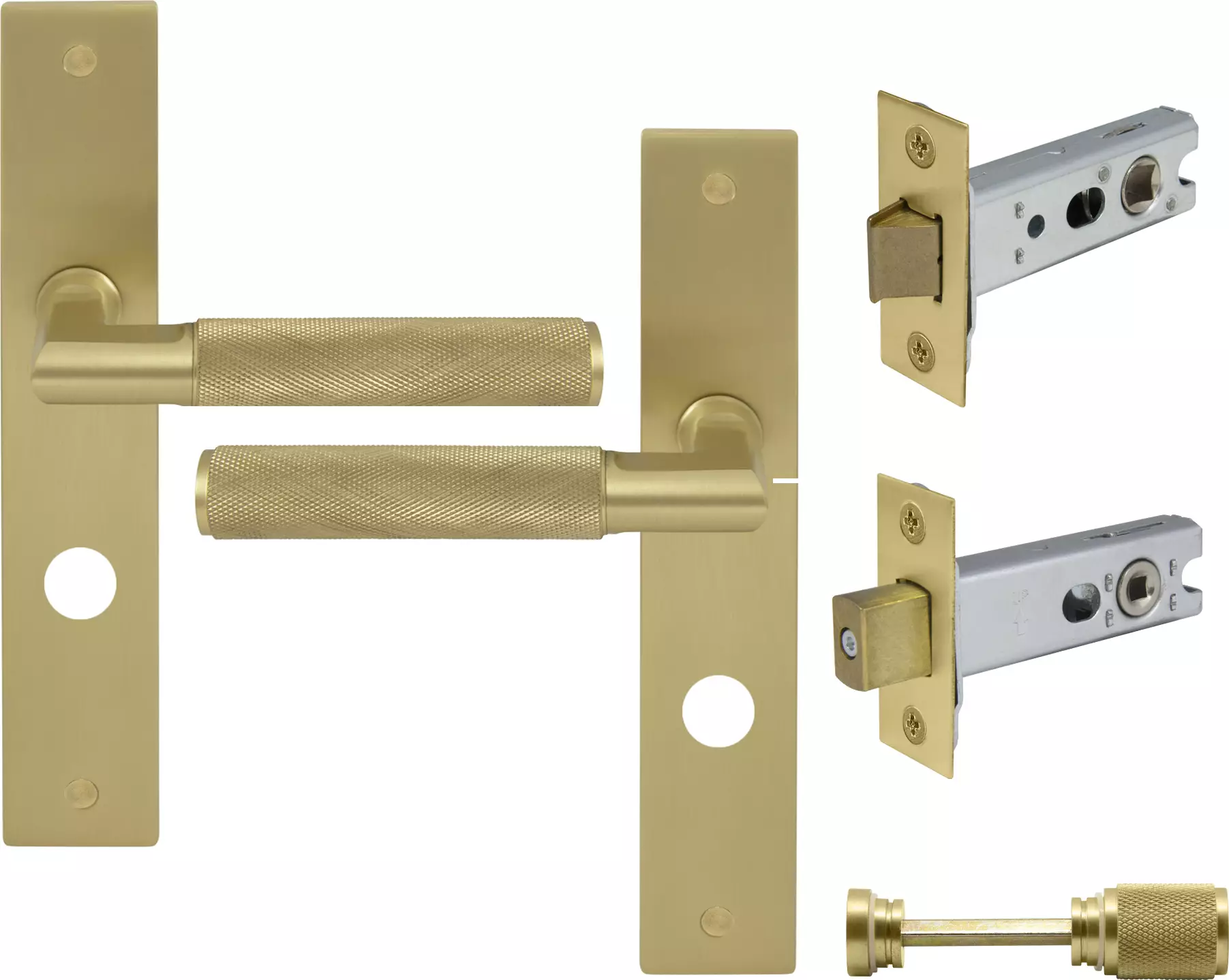 Lumina Longplate Privacy Set - Diamond Knurl   - MSB