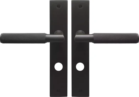 Lumina Longplate Privacy Handles - Diamond Knurl   - DRB