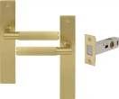 Lumina Longplate Passage Set - Magn. Latch - Linear Knurl - MSB