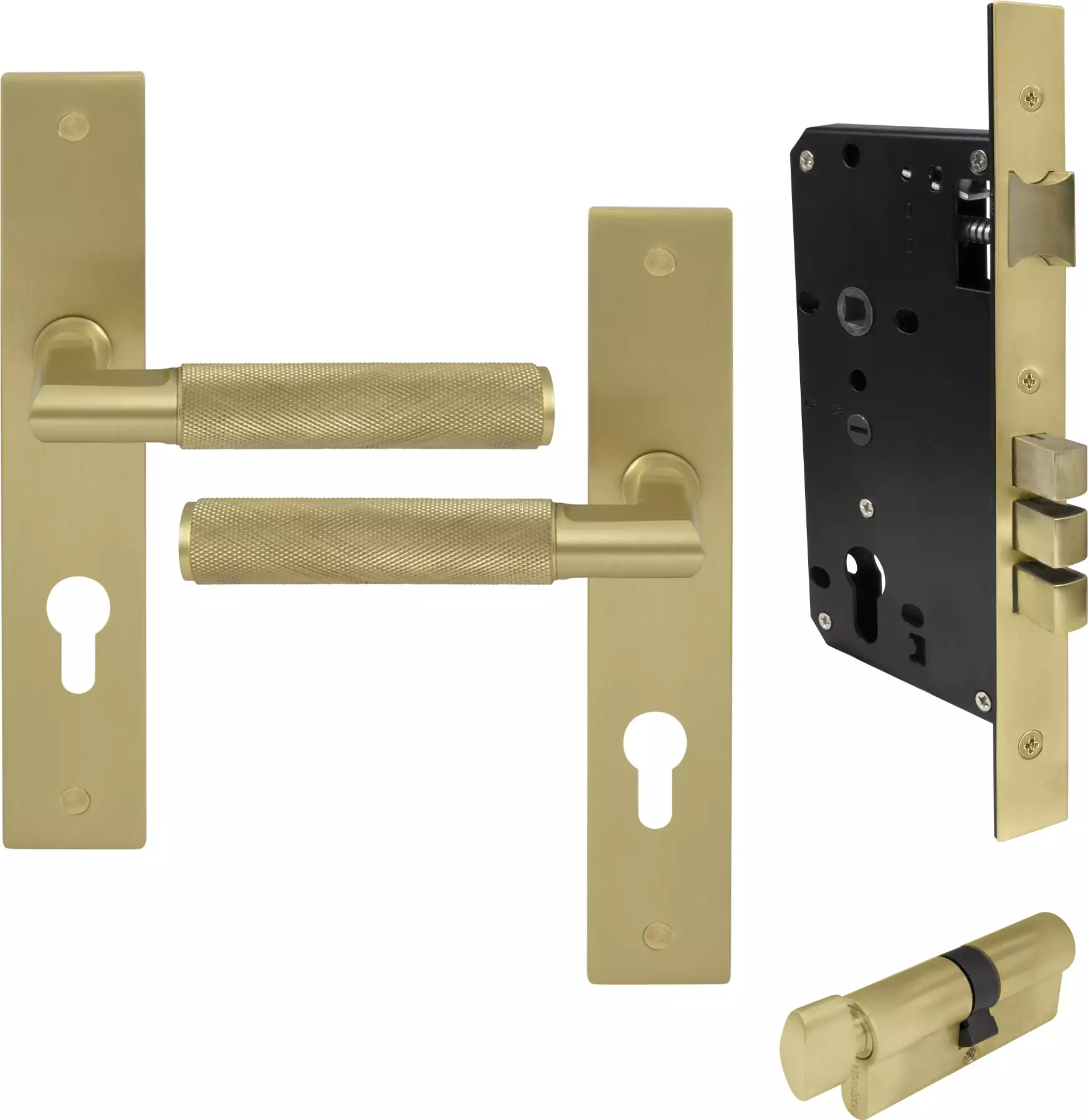 Lumina Longplate Entrance Set - K/T - Diamond Knurl   - MSB