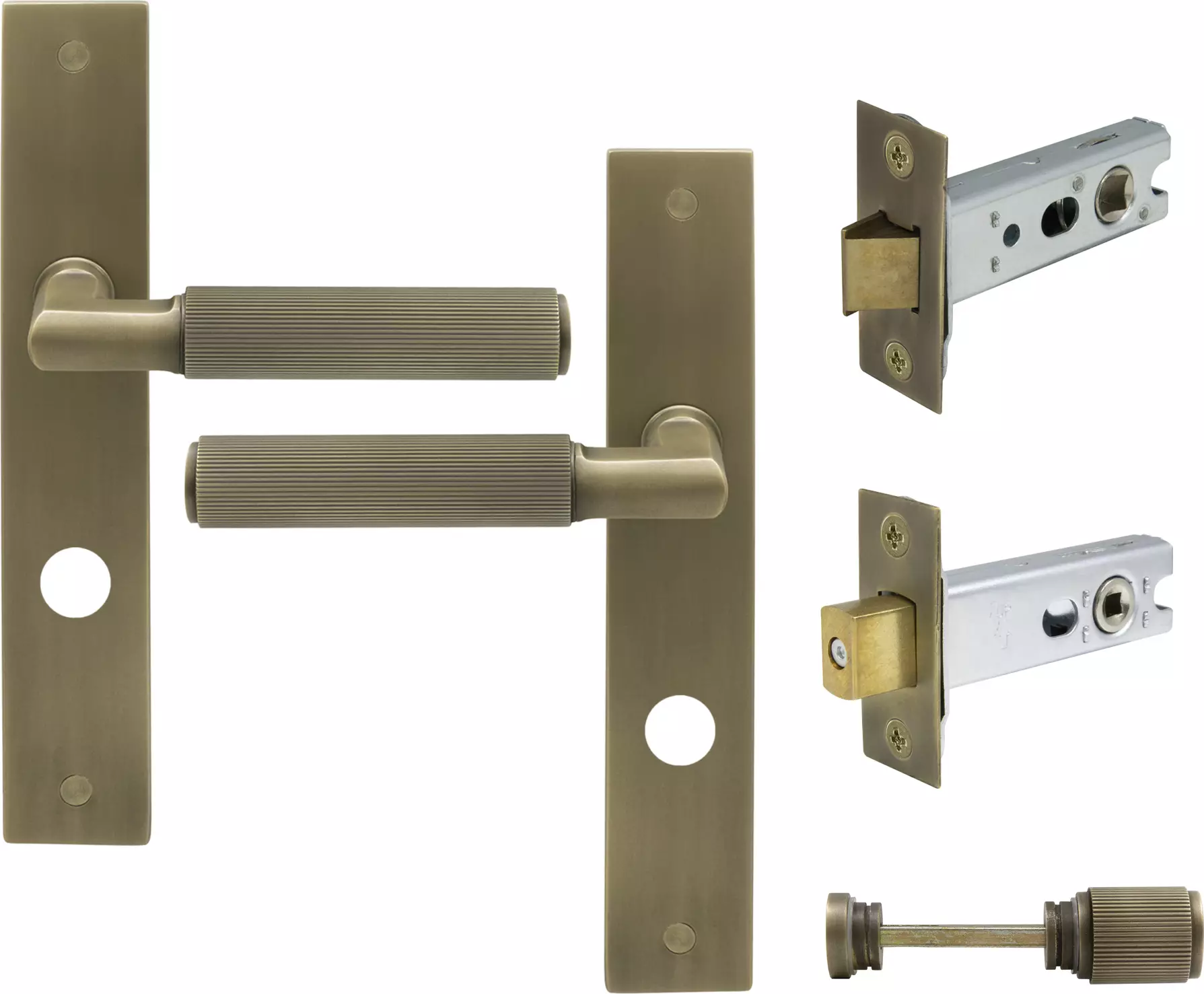 Lumina Longplate Privacy Set - Linear Knurl - RB